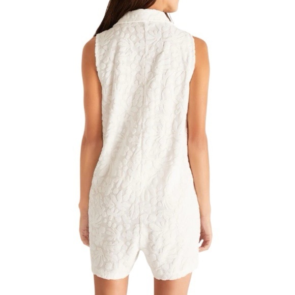 Z Supply Resort Cabo Terry Romper Size M White Swim Cover NWT - Picture 2 of 12